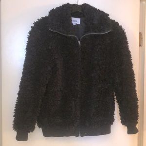BB Dakota black furry jacket
